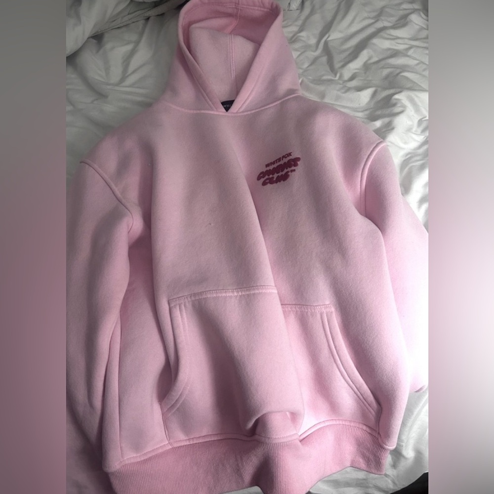 New white fox pink hoodie xxs/xs